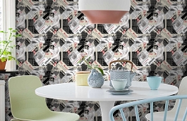 Обои W15 0055 W01 фото в интерьере кухни превью