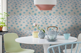 Обои W16.0006.W03 DOTS.410 W-0 фото в интерьере кухни превью