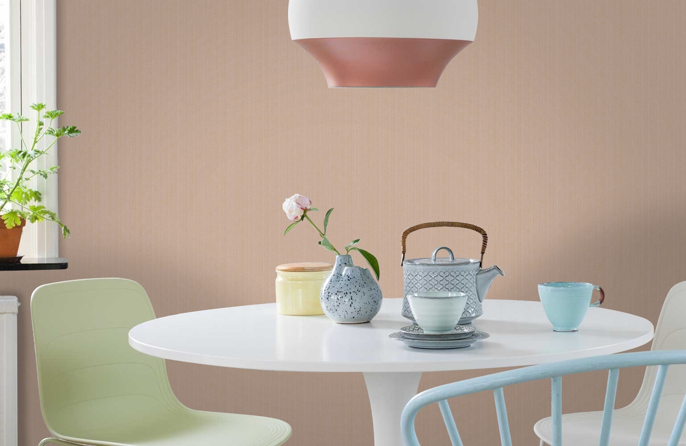 Обои FD8456 фото в интерьере кухни