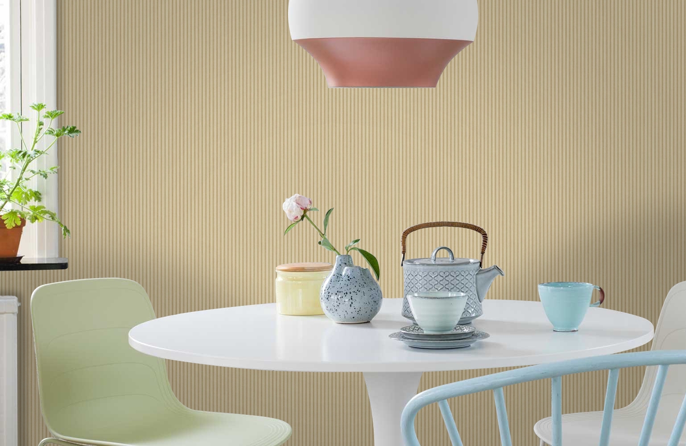 Обои FD8506 фото в интерьере кухни