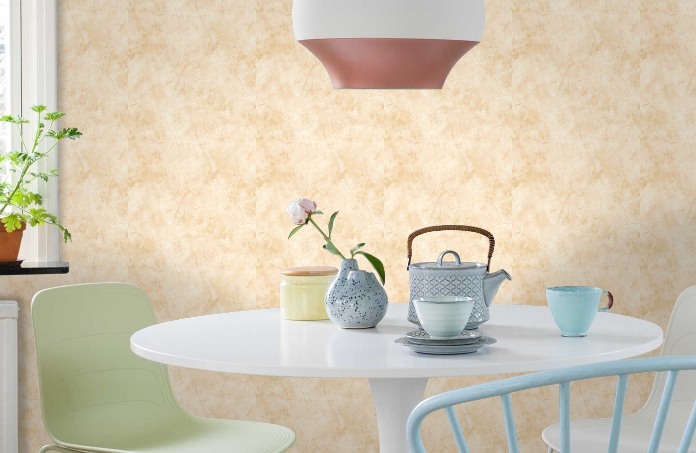 Обои PA5665 фото в интерьере кухни