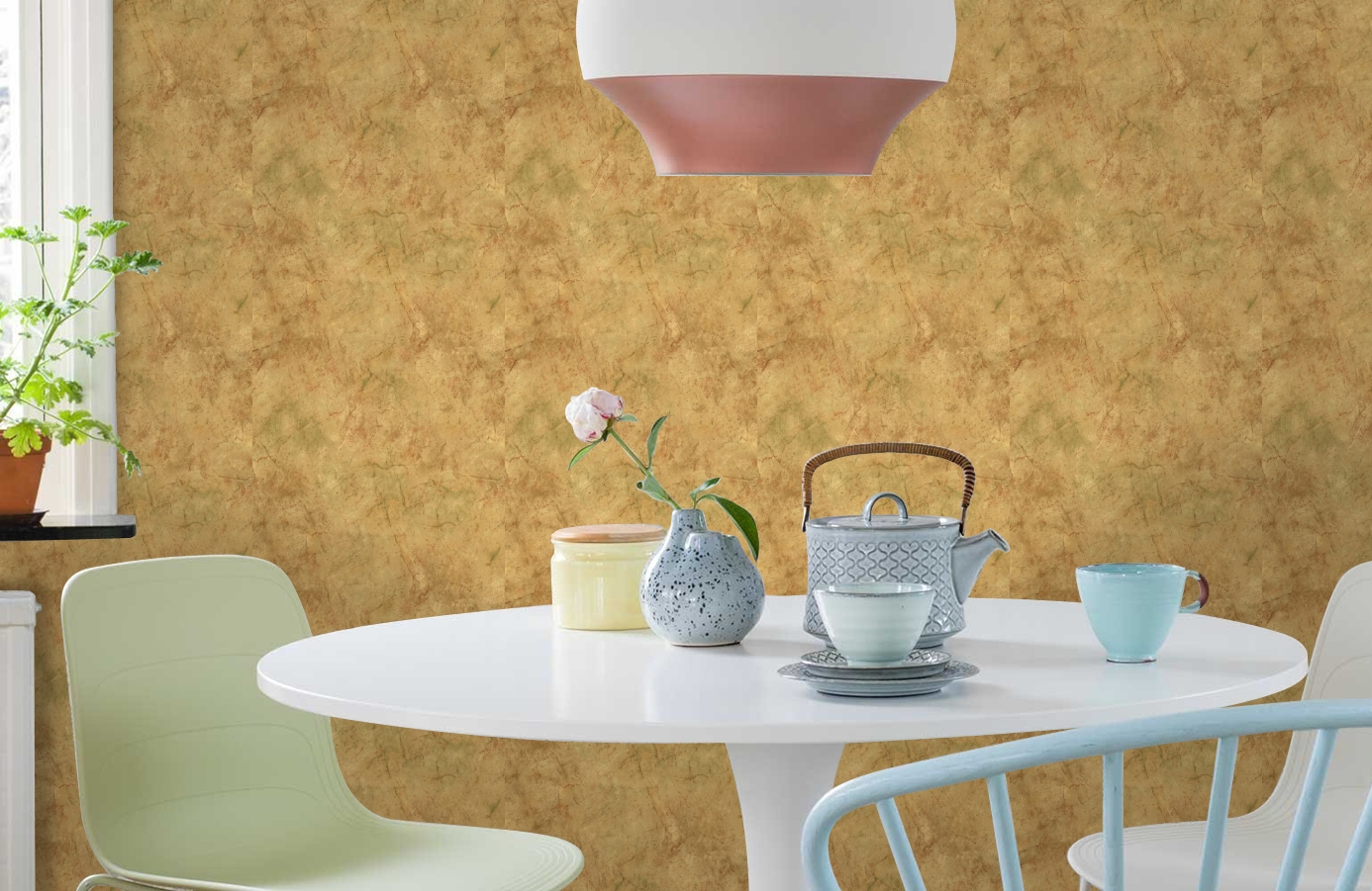 Обои PA5669 фото в интерьере кухни