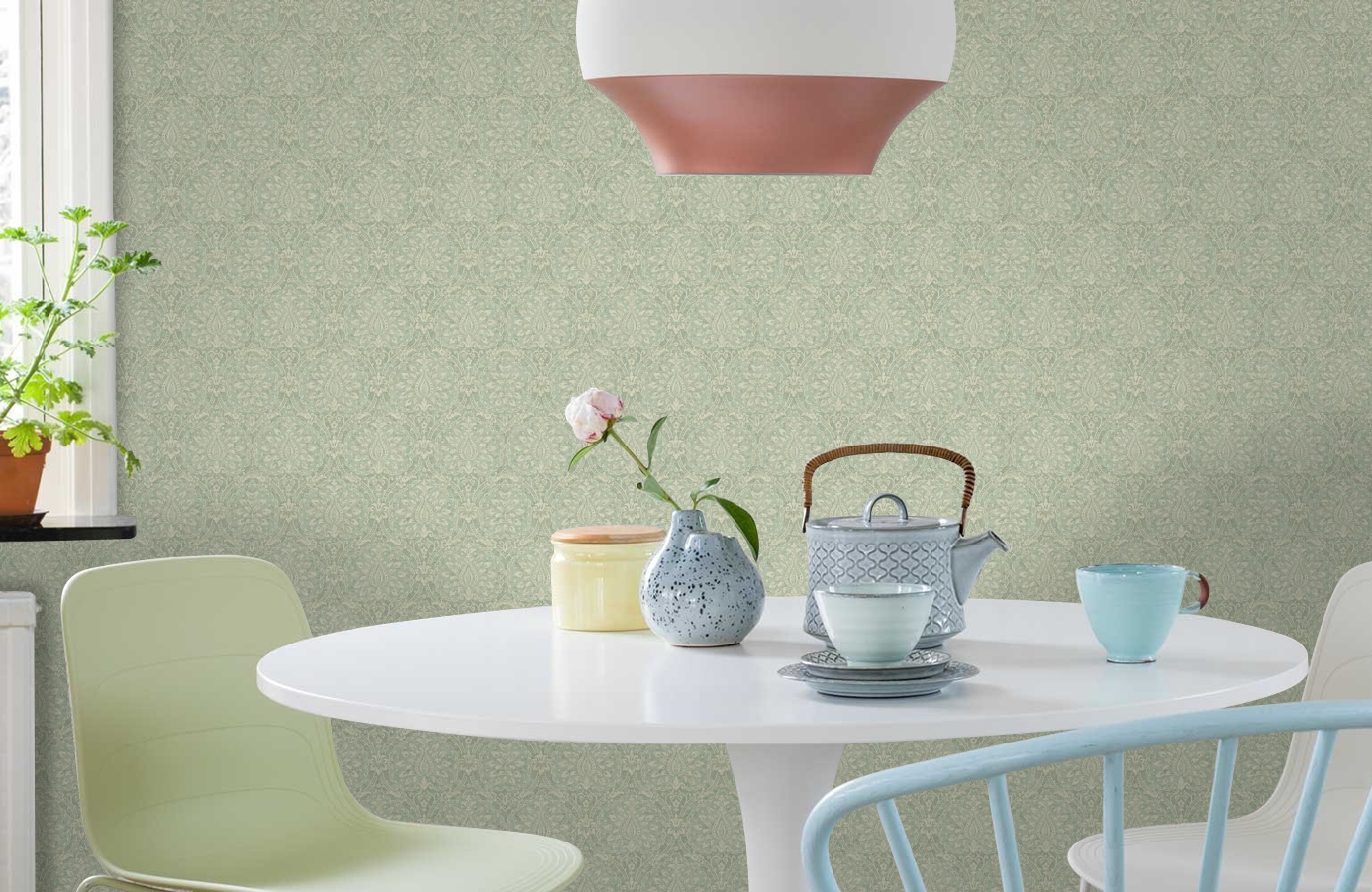 Обои SH5524 фото в интерьере кухни