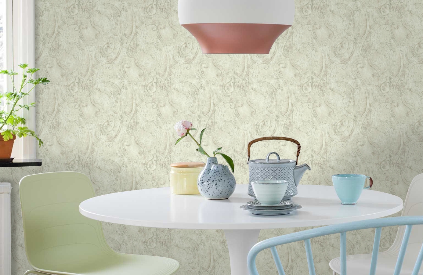 Обои SH5571 фото в интерьере кухни