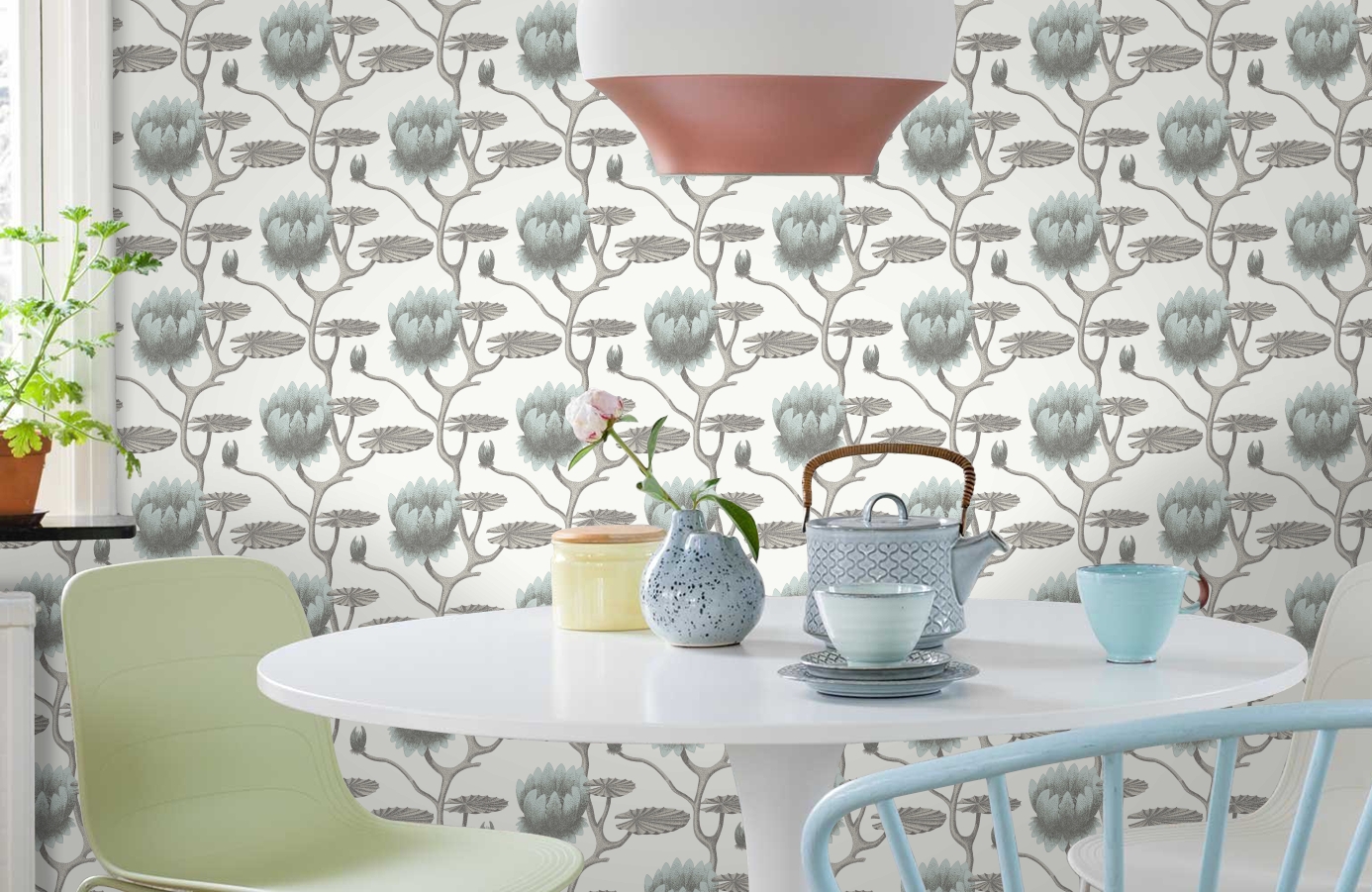 Обои 95/4022 фото в интерьере кухни