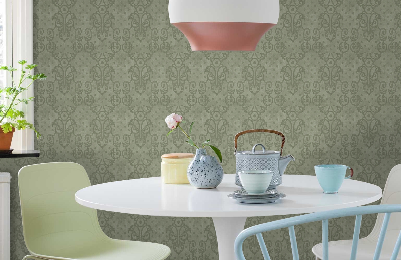 Обои Z44827 фото в интерьере кухни