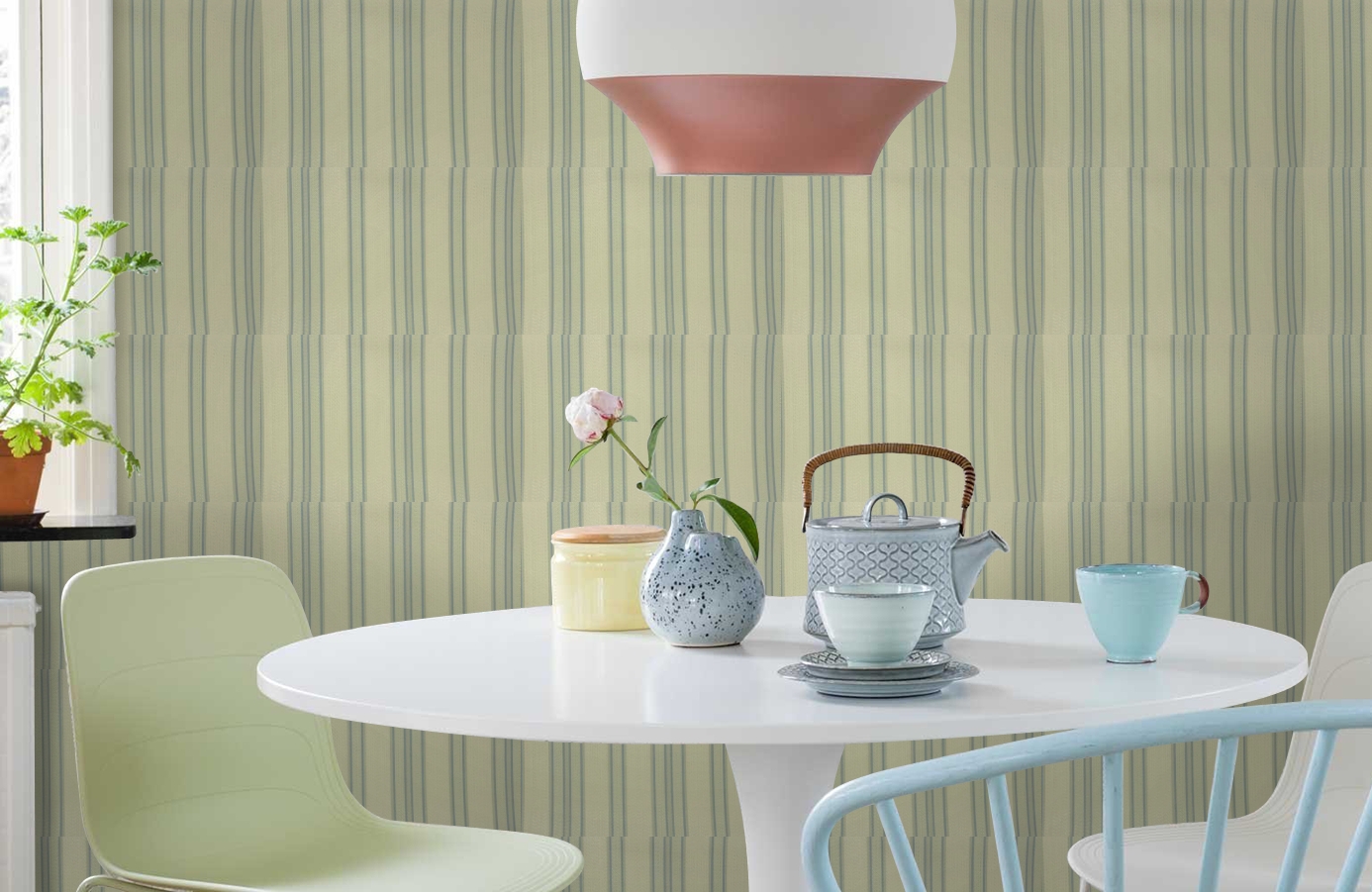 Обои 9710B1 фото в интерьере кухни