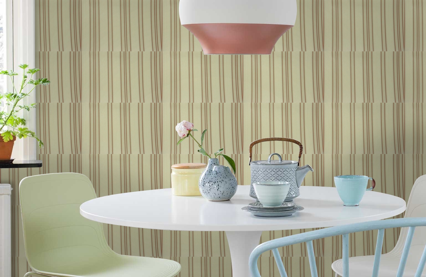 Обои 9710R1 фото в интерьере кухни