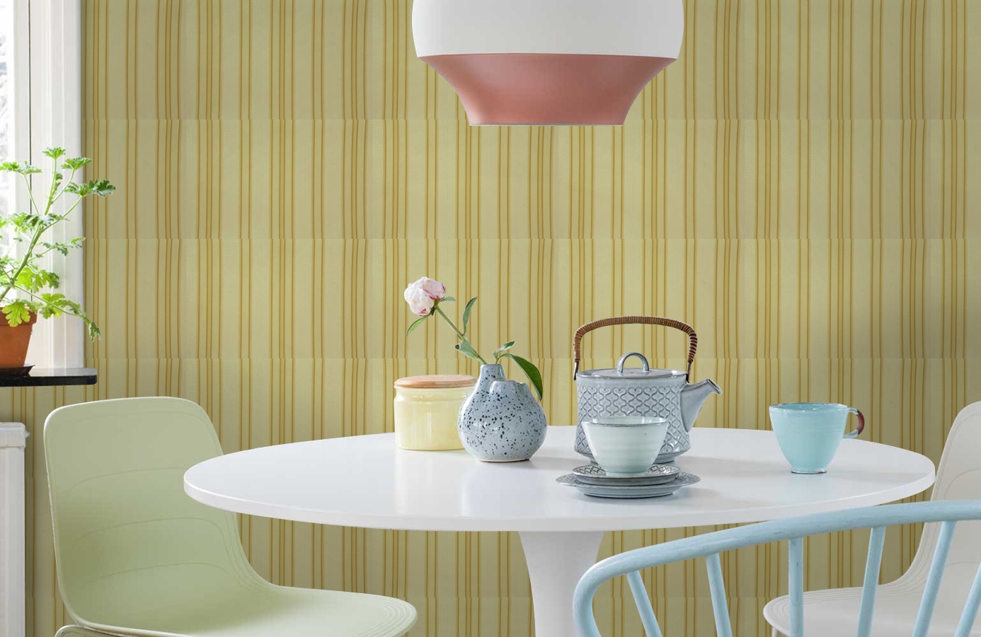 Обои 9710Y1 фото в интерьере кухни