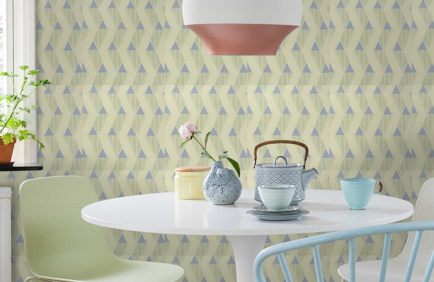 Обои 9740B1 фото в интерьере кухни