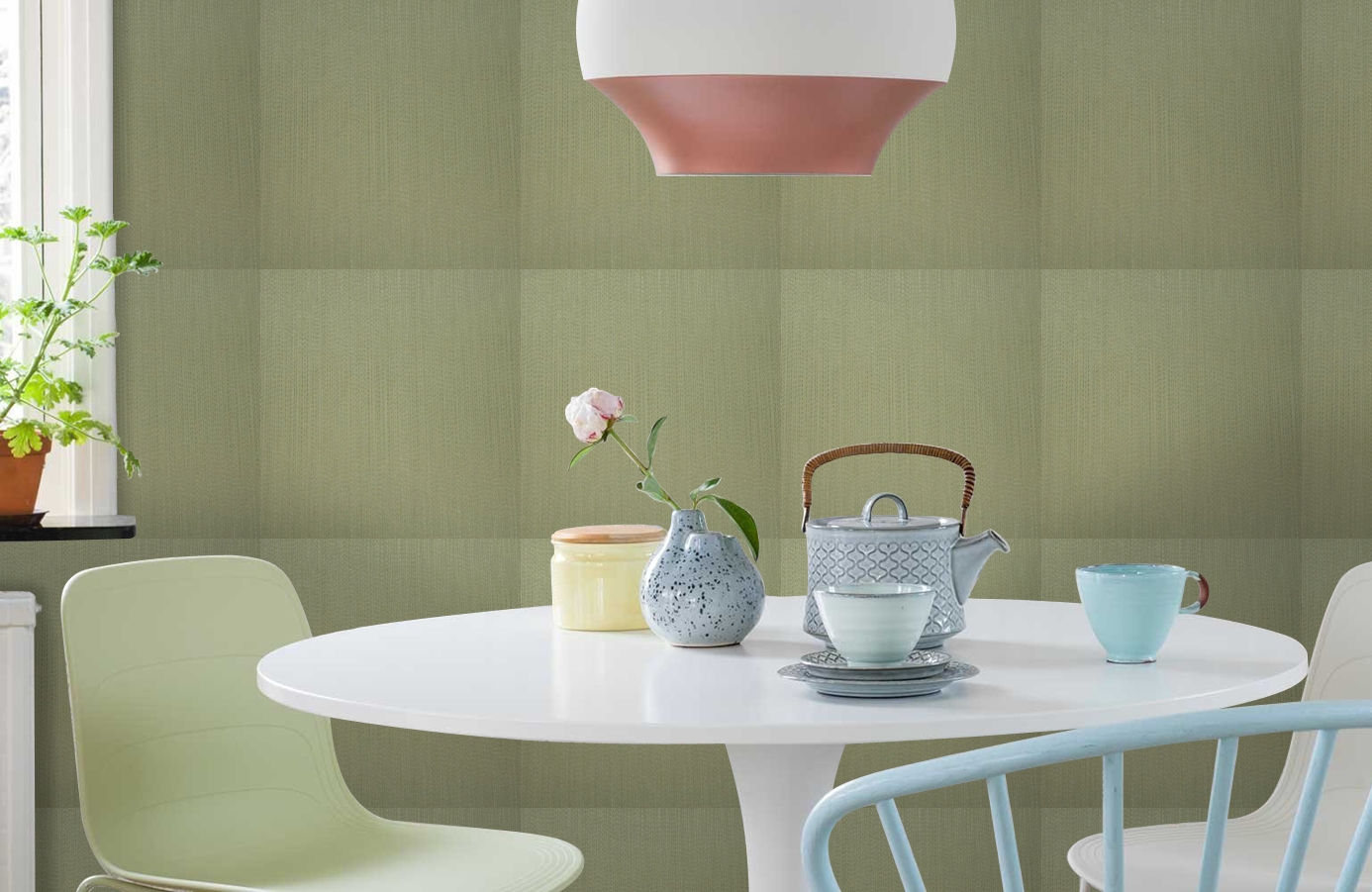 Обои 9760G1 фото в интерьере кухни