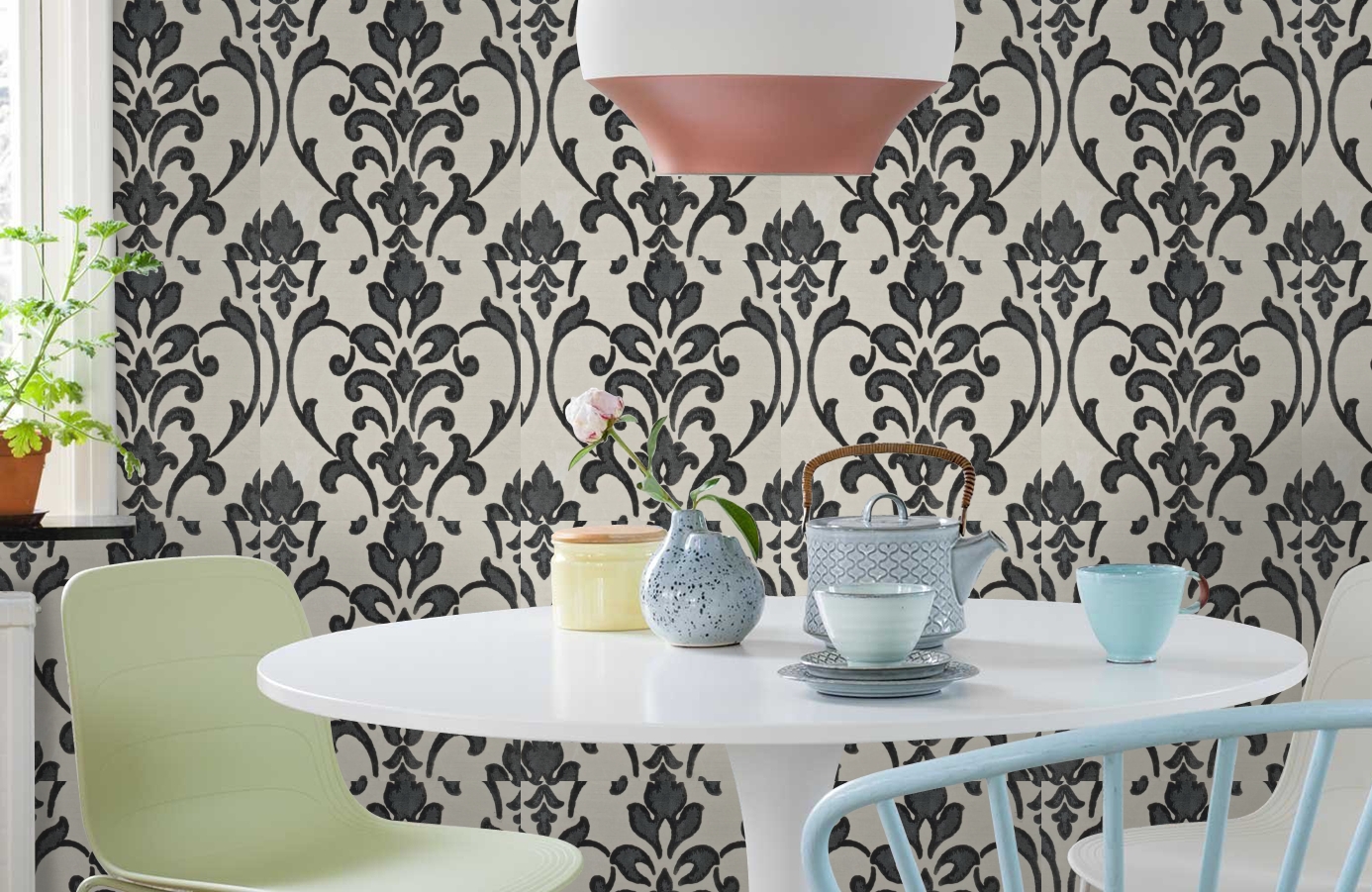 Обои VE165032 фото в интерьере кухни