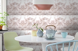 Обои 9016 фото в интерьере кухни превью