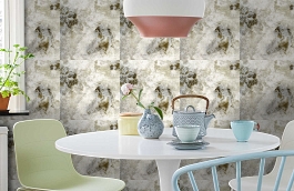 Обои 2 фото в интерьере кухни превью