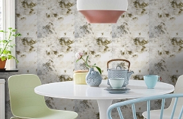 Обои 3 фото в интерьере кухни превью