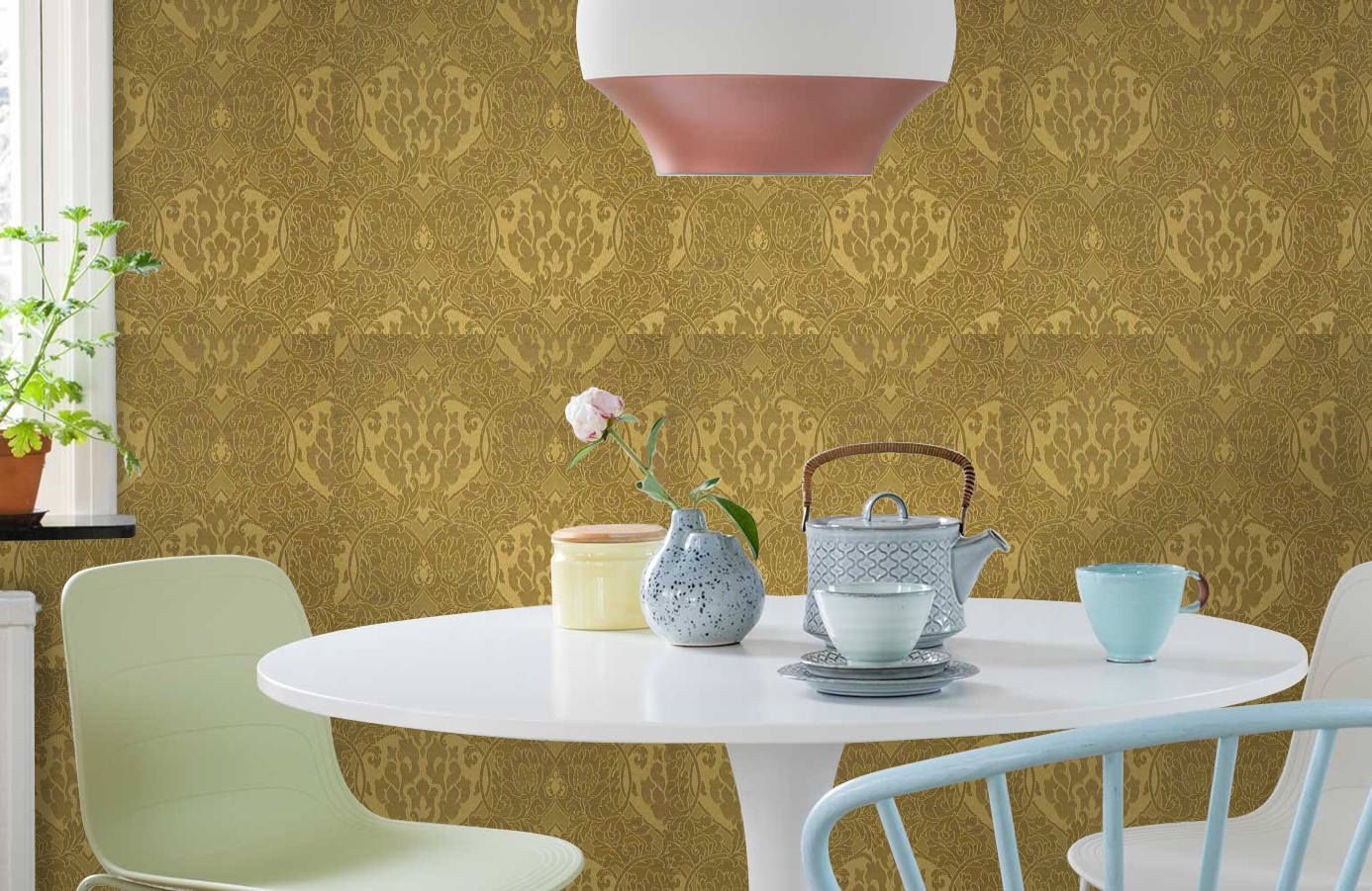 Обои 208003 фото в интерьере кухни