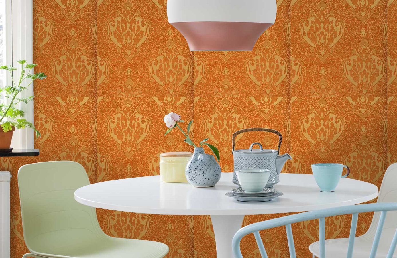 Обои 208005 фото в интерьере кухни