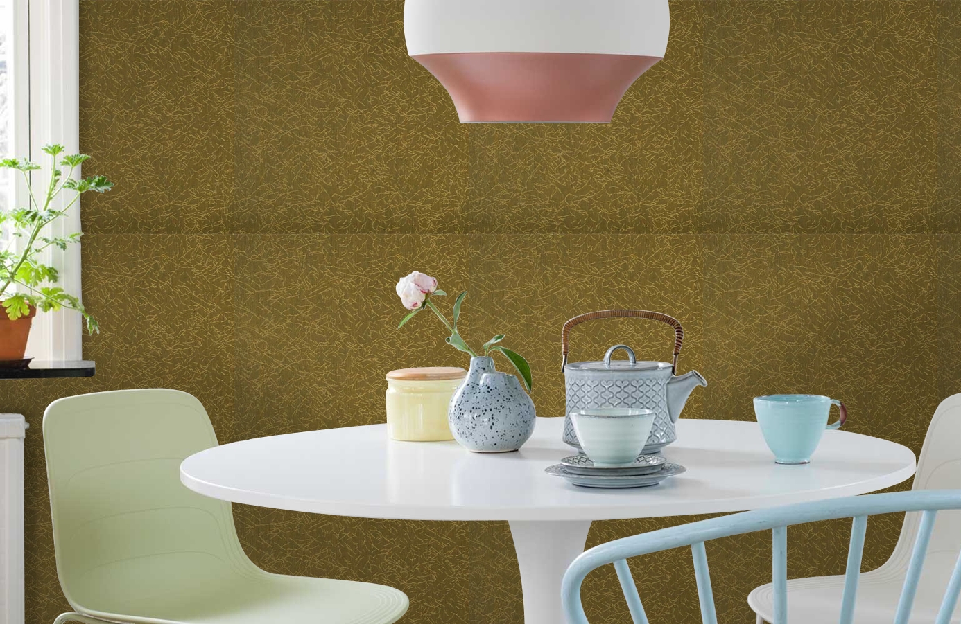 Обои 208011 фото в интерьере кухни