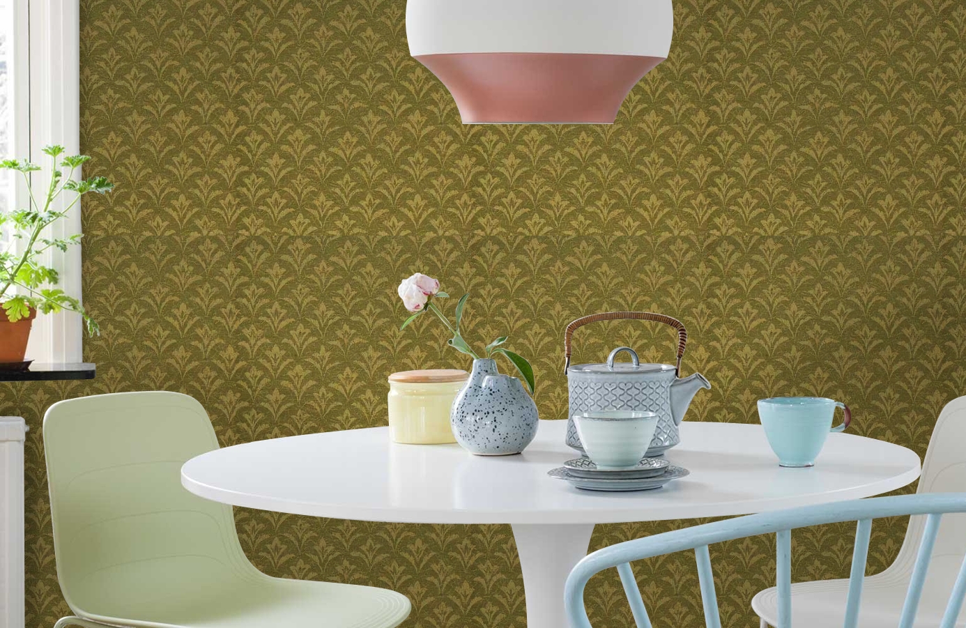 Обои 208036 фото в интерьере кухни