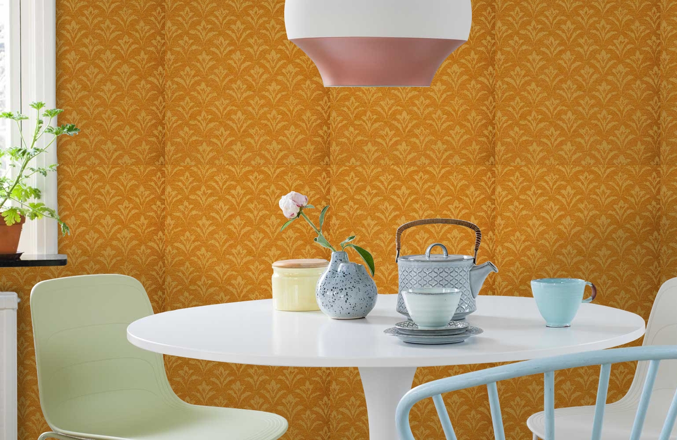 Обои 208038 фото в интерьере кухни