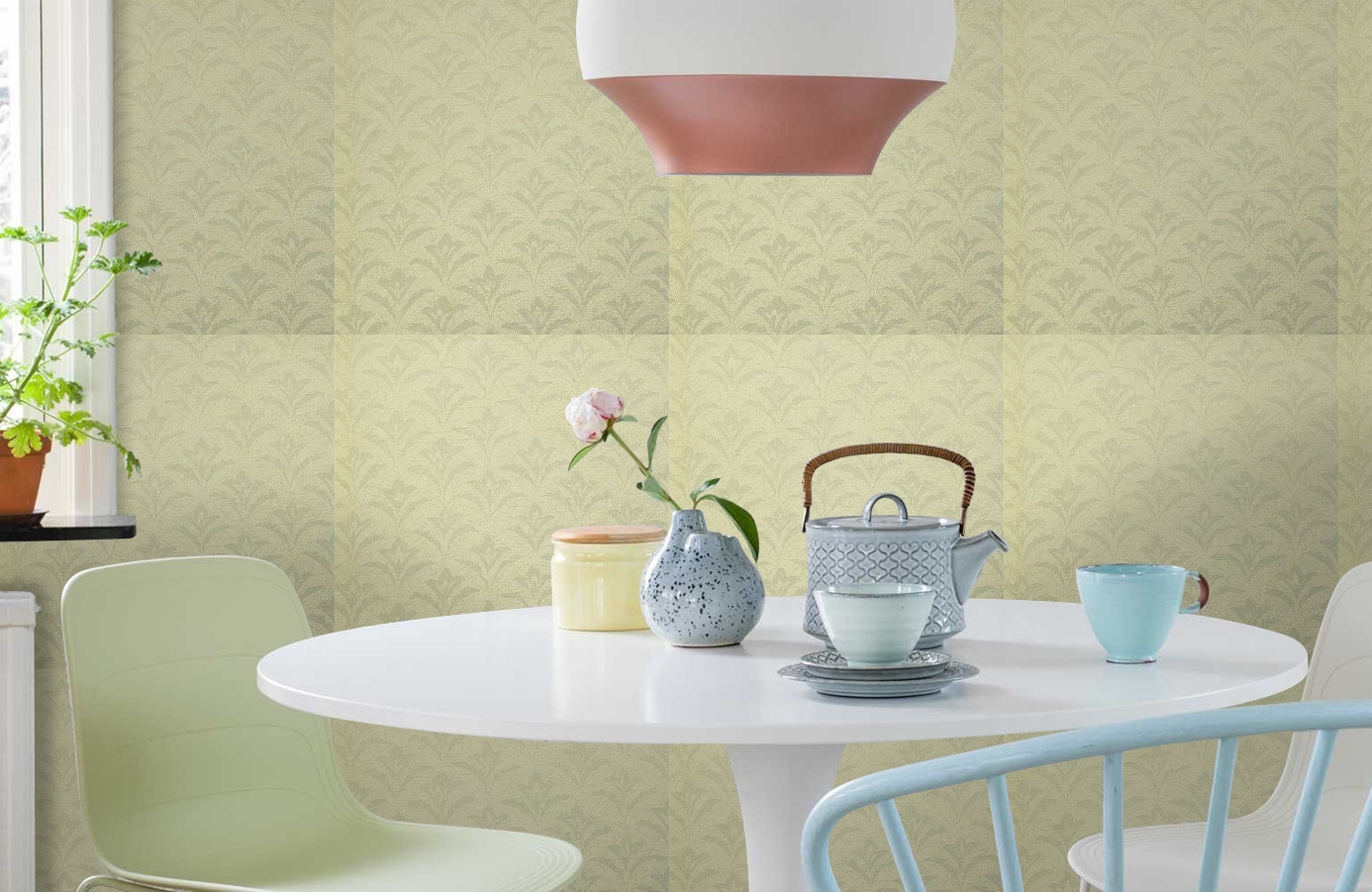 Обои 208039 фото в интерьере кухни