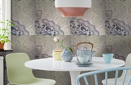 Обои 9110 D9 фото в интерьере кухни превью