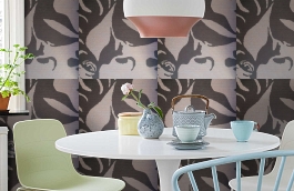 Обои 9130 V1 фото в интерьере кухни превью