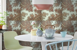 Обои 9150 C15 фото в интерьере кухни превью