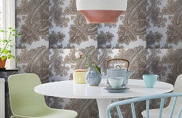 Обои 9150 C17 фото в интерьере кухни превью