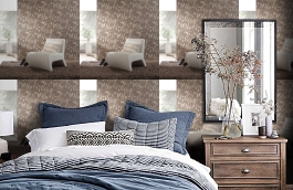 Обои M9010 фото в интерьере спальни превью