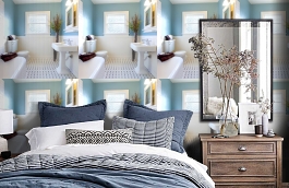 Обои Wallrock thermal liner KV фото в интерьере спальни превью