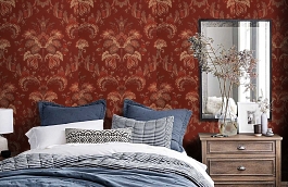 Обои Bergamo 311 фото в интерьере спальни превью