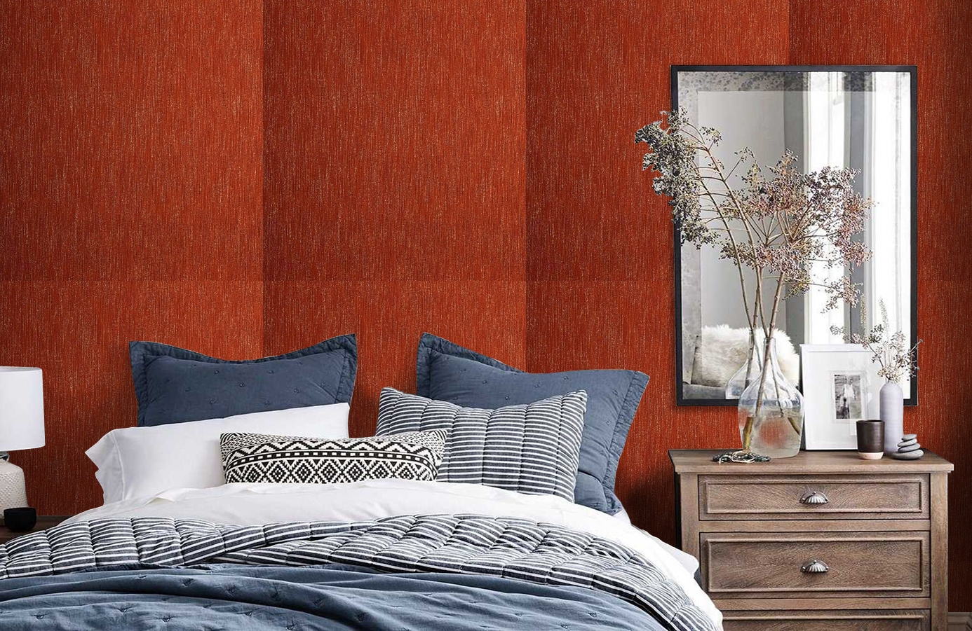 Обои Como Rubino-131 фото в интерьере спальни