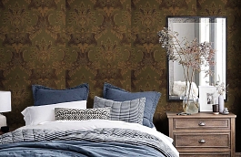 Обои Milano Bronze-81 фото в интерьере спальни превью
