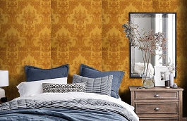 Обои Milano Sunset-131 фото в интерьере спальни превью