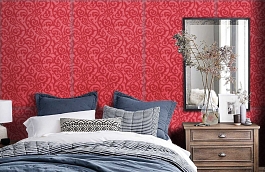 Обои Wilton 1209 фото в интерьере спальни превью