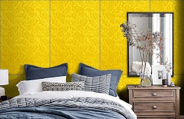 Обои Wilton 1313 фото в интерьере спальни превью