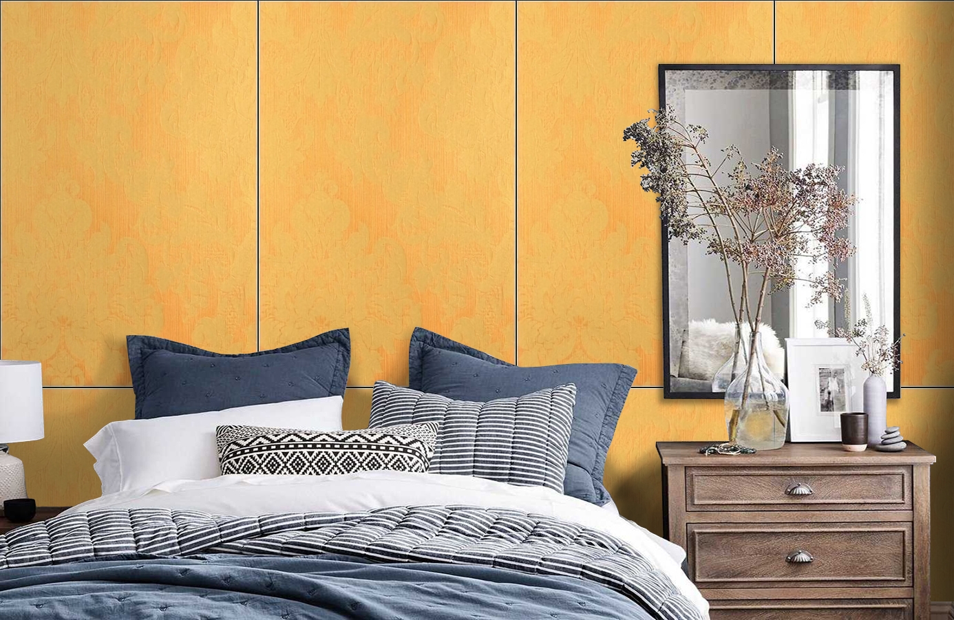 Обои Windsor 2338 фото в интерьере спальни