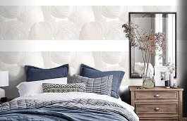 Обои macro-002 shell gypsum фото в интерьере спальни превью