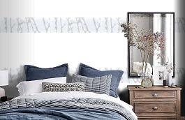 Обои macro-007 virginia gypsum фото в интерьере спальни превью