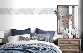 Обои macro-008 silver birch gy фото в интерьере спальни превью