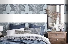 Обои macro-017 snake silver фото в интерьере спальни превью