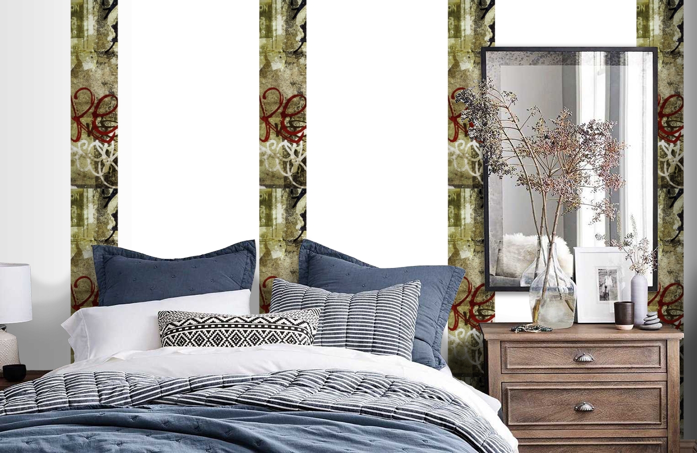 Обои SL15 5041 250*60 фото в интерьере спальни