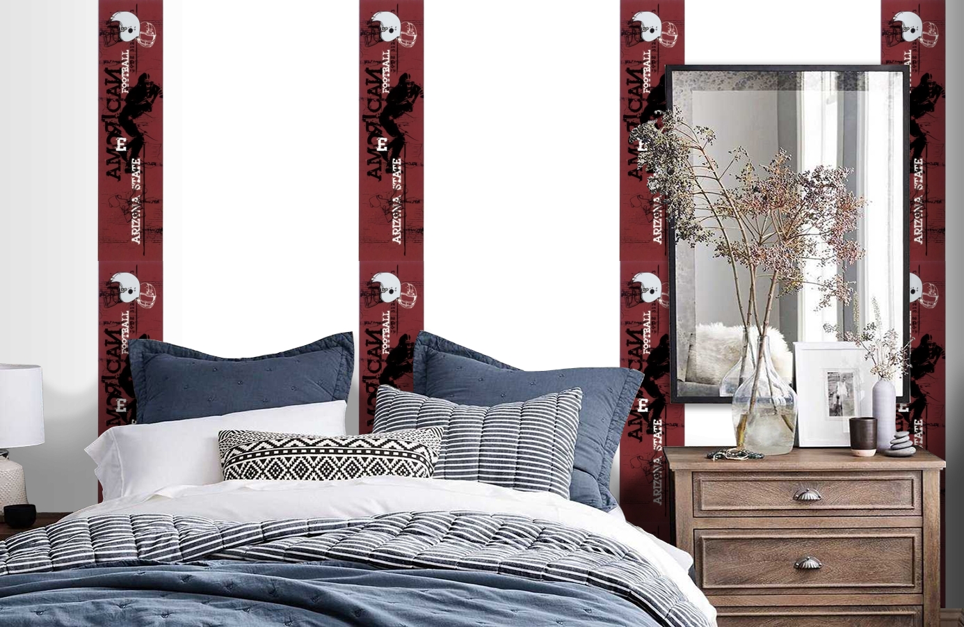 Обои SL15 5043 250*60 фото в интерьере спальни