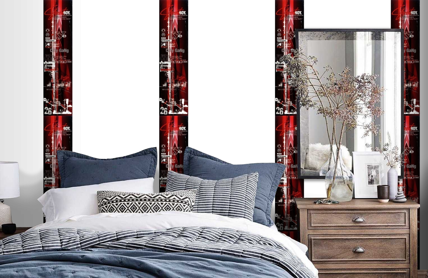 Обои SL15 5048 250*60 фото в интерьере спальни