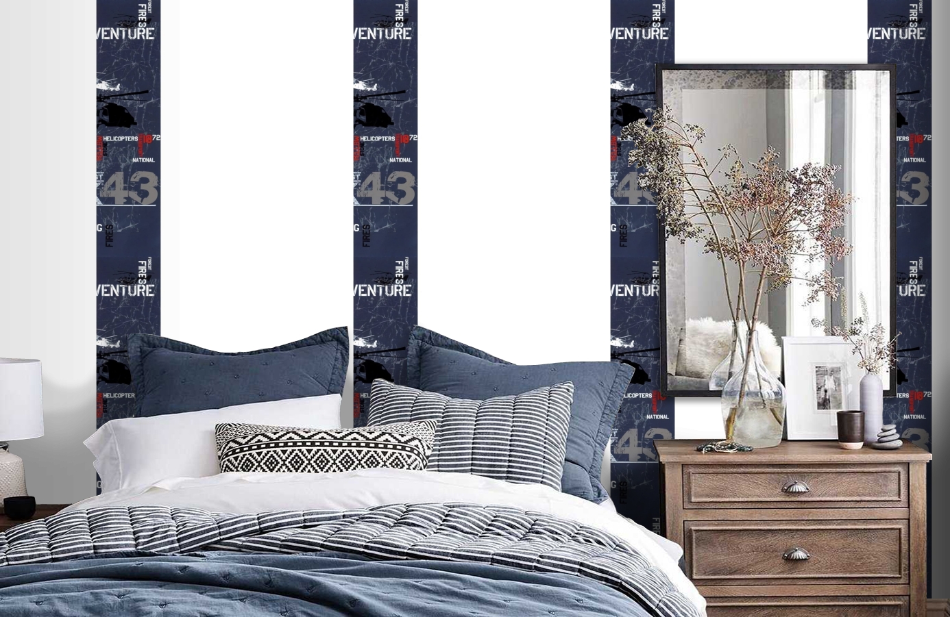 Обои SL15 5053 250*60 фото в интерьере спальни Обои SL15 5053 250*60 фото в интерьере спальни