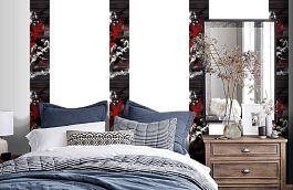 Обои SL15 5055 250*60 фото в интерьере спальни превью