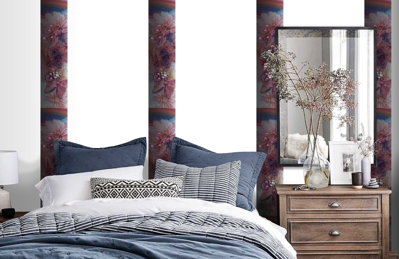 Обои SL15 5058 250*60 фото в интерьере спальни