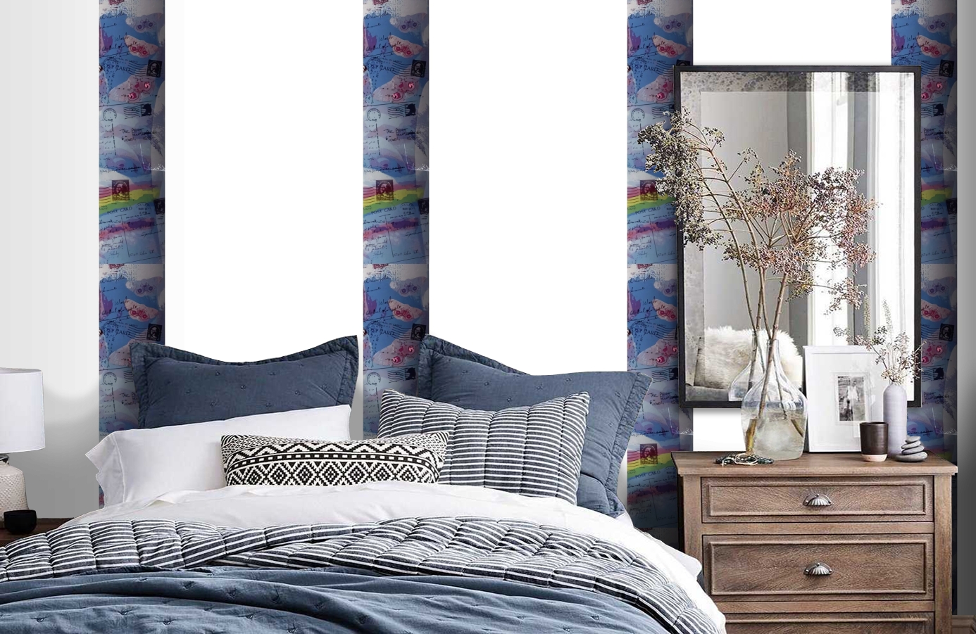 Обои SL15 5059 250*60 фото в интерьере спальни