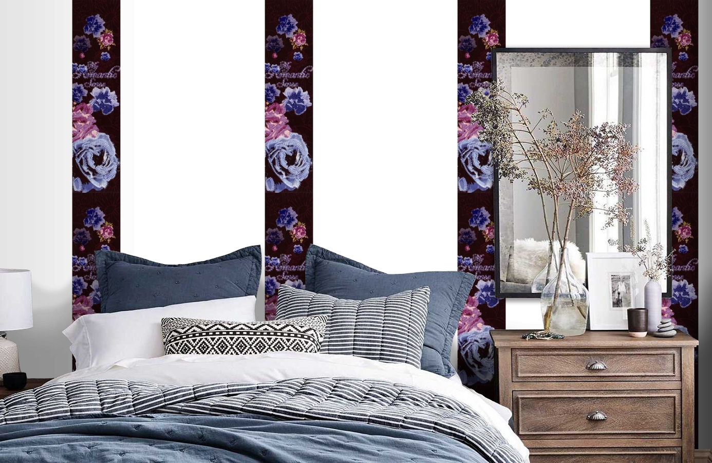 Обои SL15 5060 250*60 фото в интерьере спальни